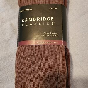 Men's Cambridge Classics 3- Pk Pima Cotton Dress Socks Shoe Size 7 - 12 1/2 NEW